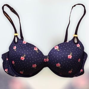 🌸Victoria Secret Push-Up Bra Blue and floral 36-D